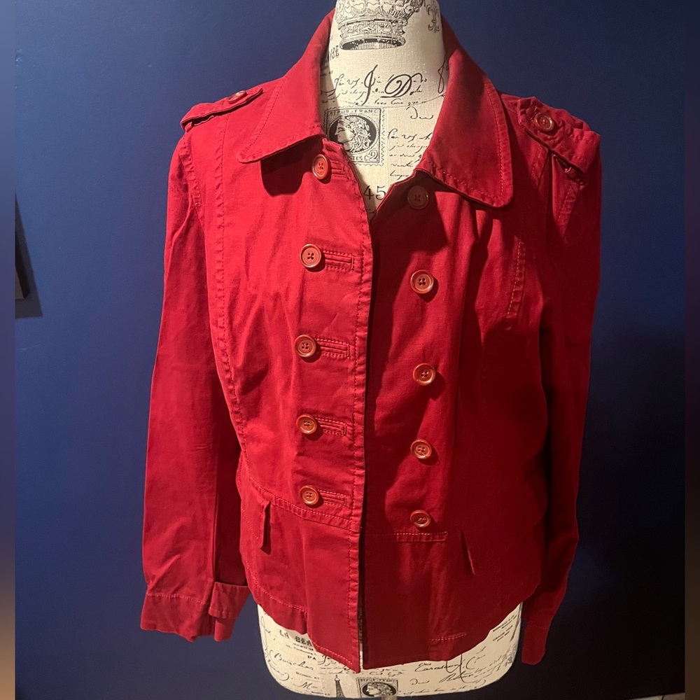 Ann Taylor Vibrant Red Utility Jacket